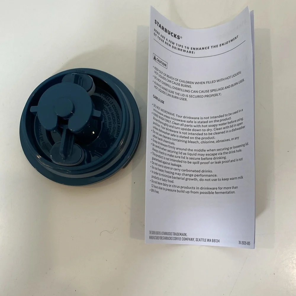 Starbucks ‘22 Matte Tumbler Mermaid Engraved Recycled Materials 16OZ‎ w/lid Teal